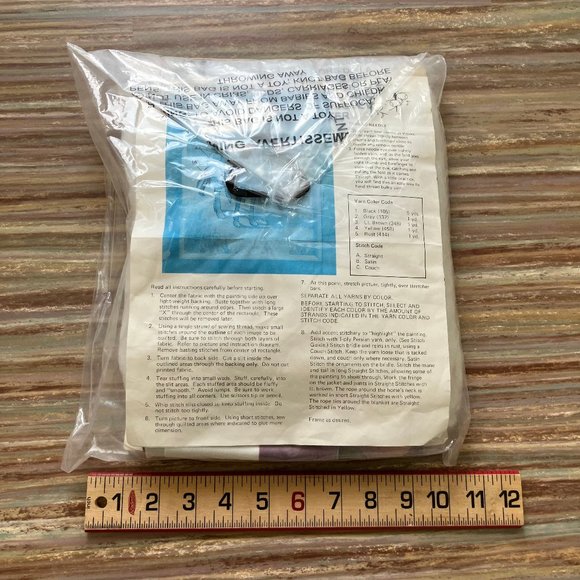 Movin West Horse Creative Circle 1750 Quilting Accent Stitchery Kit Vintage 1979 - Picture 4 of 4